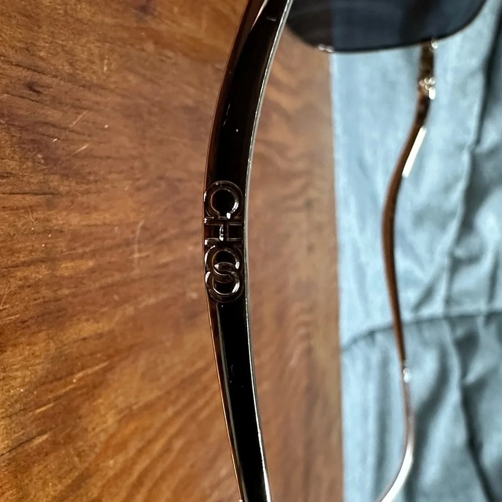 Jimmy Choo Essy J5GM9 Gold Frame Sunglasses with Black Polorized Lenses‎